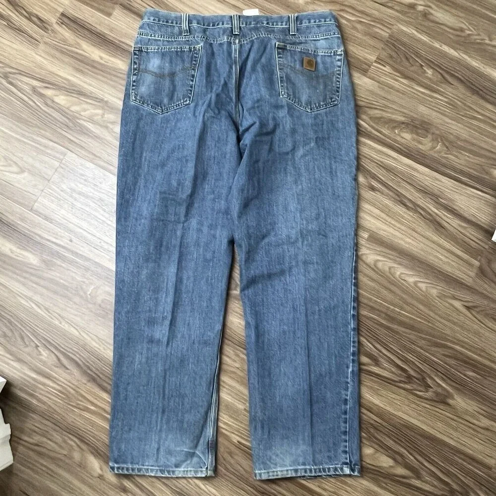 Carhartt Size 42 X 34 Jeans Tipton Relaxed Fit‎ Blue Straight Leg Workwear Mens